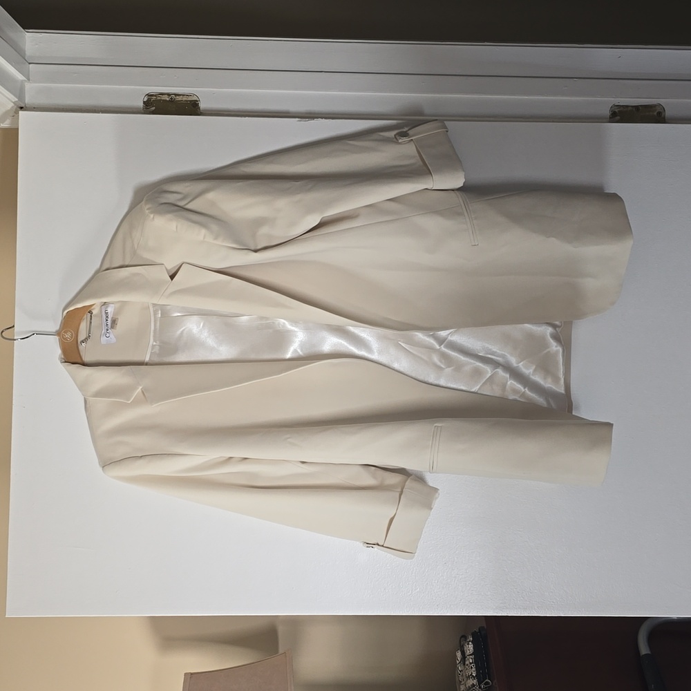 Calvin Klein open front blazer cream